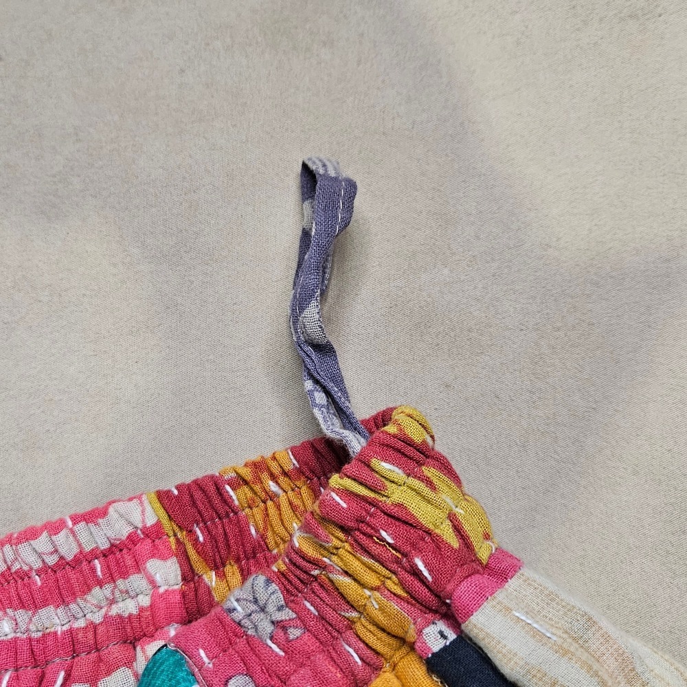 Kantha Wide Leg S/M Pants Boho Sustainable Hippie Bohemian Artsy Funky - Picture 7 of 13